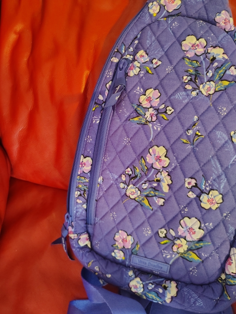 Vera Bradley Purple Quilted Floral Crossbody Sling Bag - Picture 4 of 5
